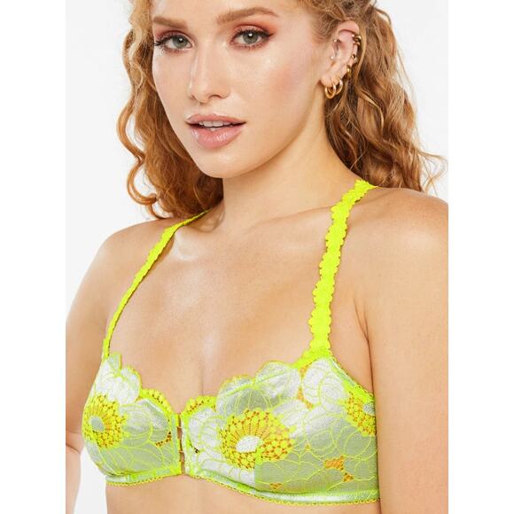 Savage X Fenty Perfect Poppy Lace Bralette Seashell Blue Women's Size Medium - Picture 1 of 7